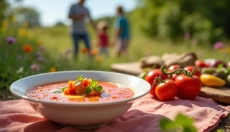 Le gazpacho apporte le goût de l'été à votre table à chaque bouchée.