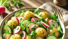Essayez la salade de pommes de terre estivale pleine de saveurs fraîches