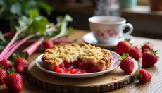 Découvrez la magie de la tarte à la rhubarbe et aux fraises