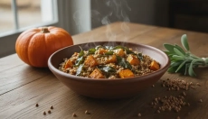 Risotto de sarrasin au potiron et à la sauge pour les fraîches journées d'automne