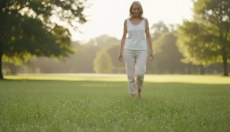 # La marche lente pieds nus sur l'herbe comme entraînement sensoriel