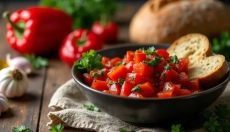 Salade de poivrons rôtis et tomates pour une parfaite fraîcheur estivale
