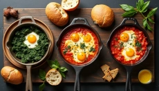 Shakshuka comme petit-déjeuner sain qui vous rassasie toute la journée