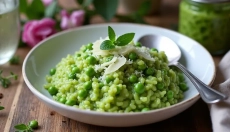 Découvrez comment préparer un risotto crémeux aux petits pois à la maison sans stress